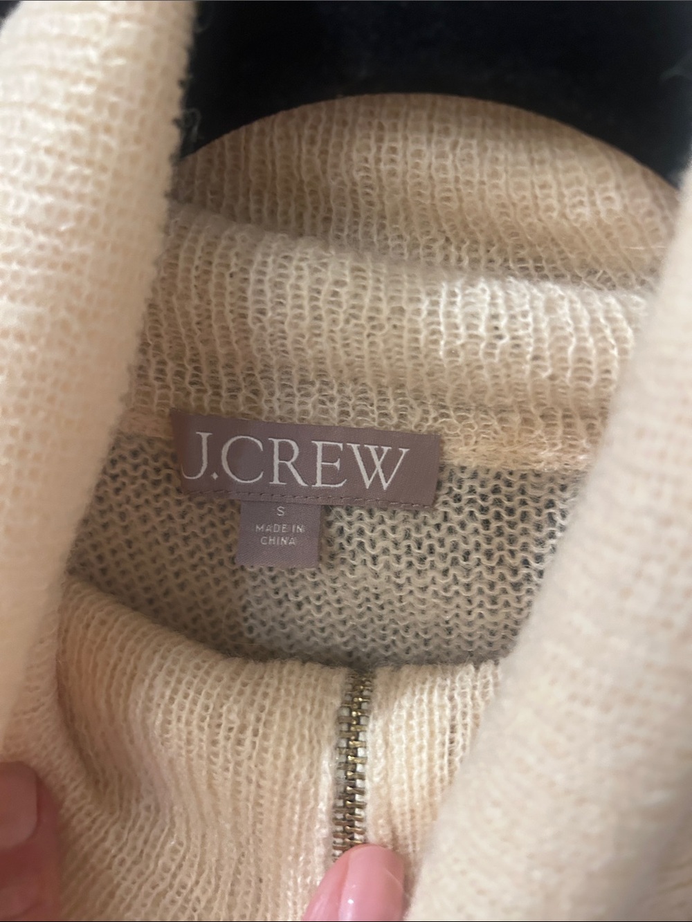 J. Crew Light Blue and Cream Fair Isle Zip-Turtleneck Sweater - Picture 2 of 3